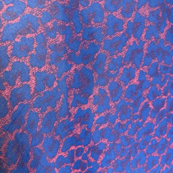 Leopard Cheetah Animal Print Blue & Pink Scarf Wrap Shawl Festival Artsy Boho - Picture 3 of 7